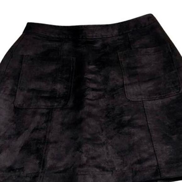 Old Navy Womens Mini Skirt Size 4 Black Microfiber Zip Close Pockets A Line NEW - Picture 5 of 6